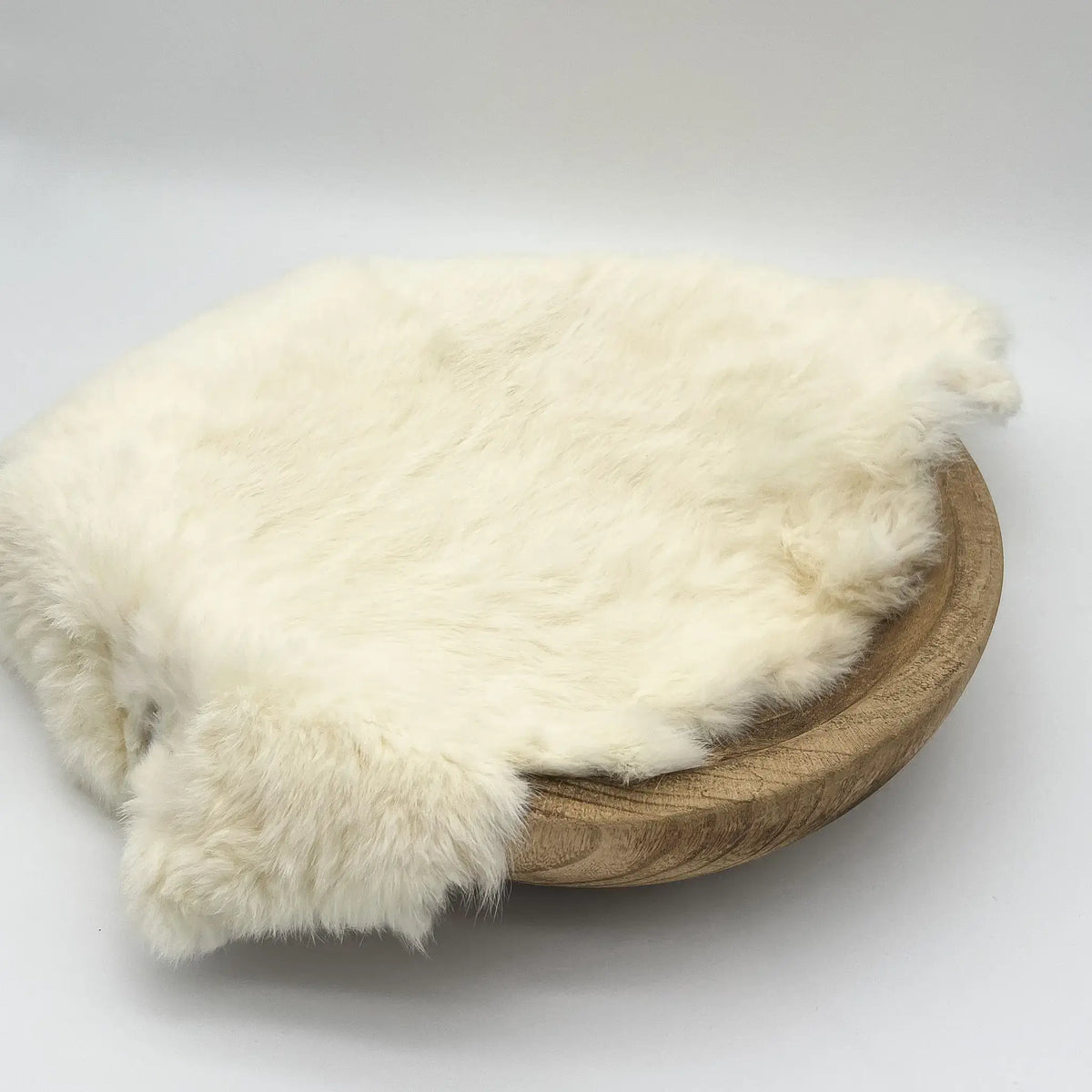 Plush rabbit fur prop for creating timeless baby portraits
