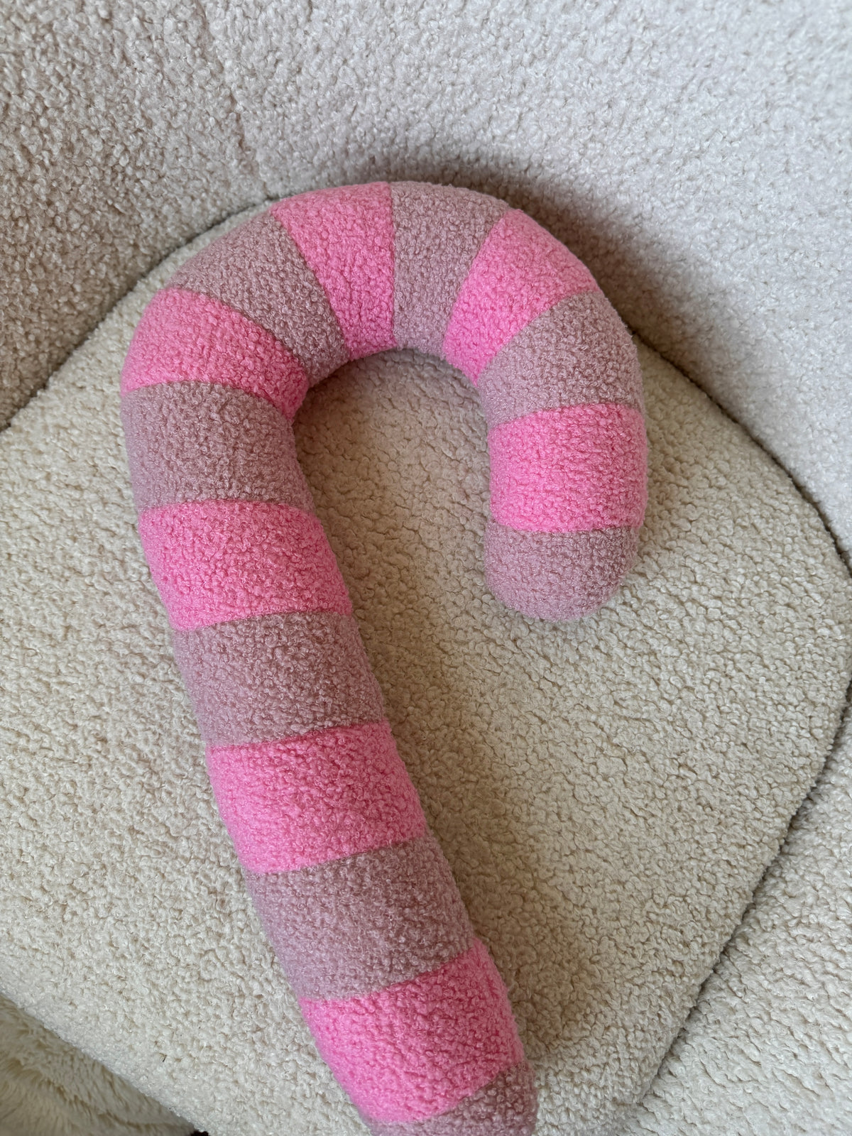 Christmas Candy Cane Sherpa Pillow