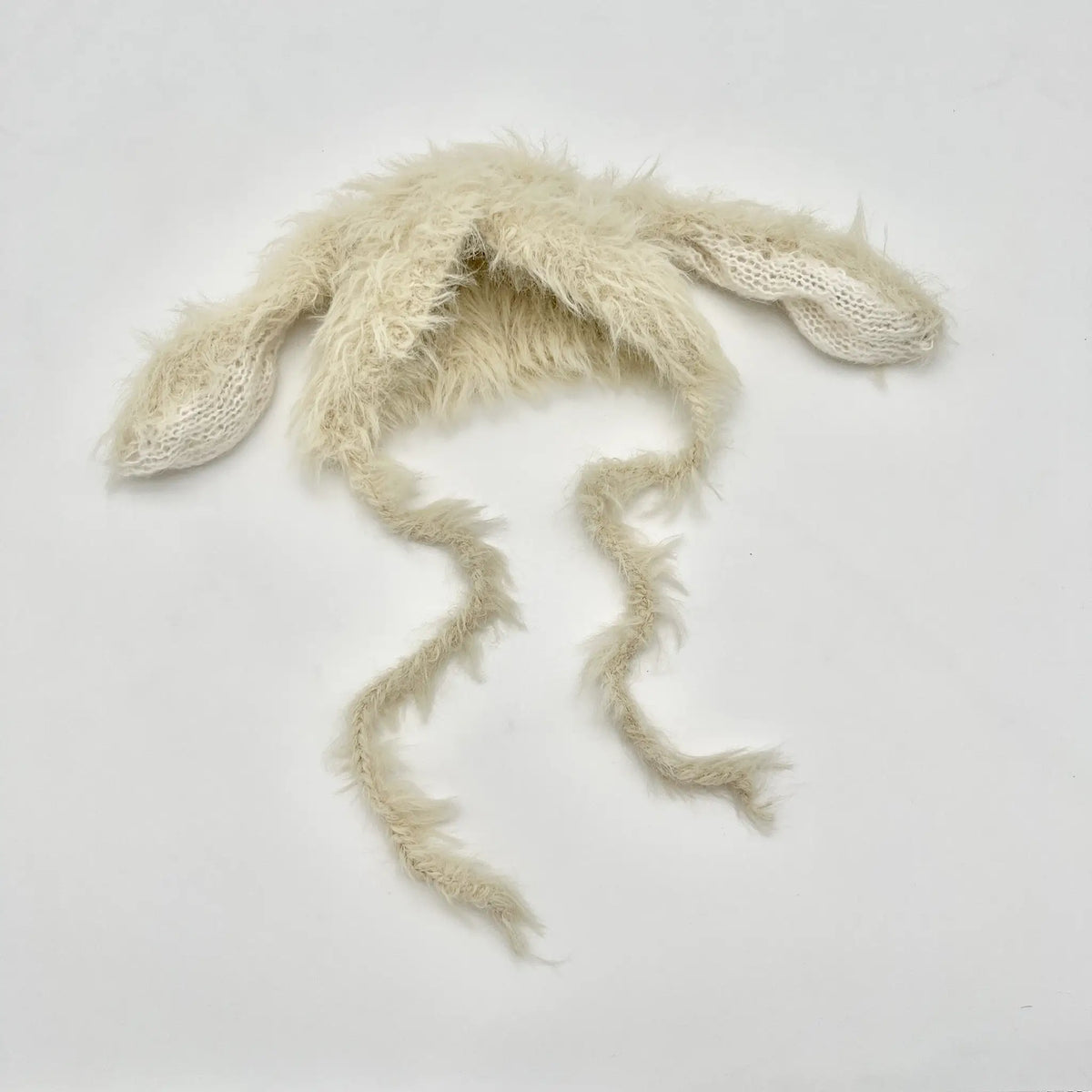 Sweet bunny ear hat in soft beige for infants
