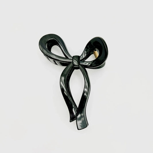 Fashionable black bow shaped hair clip