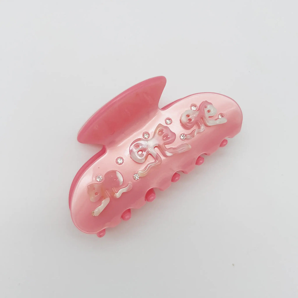 Pretty pink bow hair claw clip for chic styling
