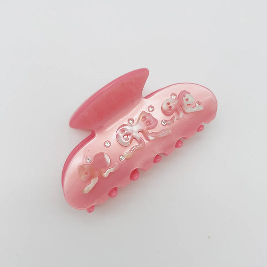 Pretty pink bow hair claw clip for chic styling