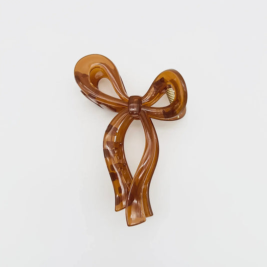 Stay on trend with our chic brown bow hair accessory