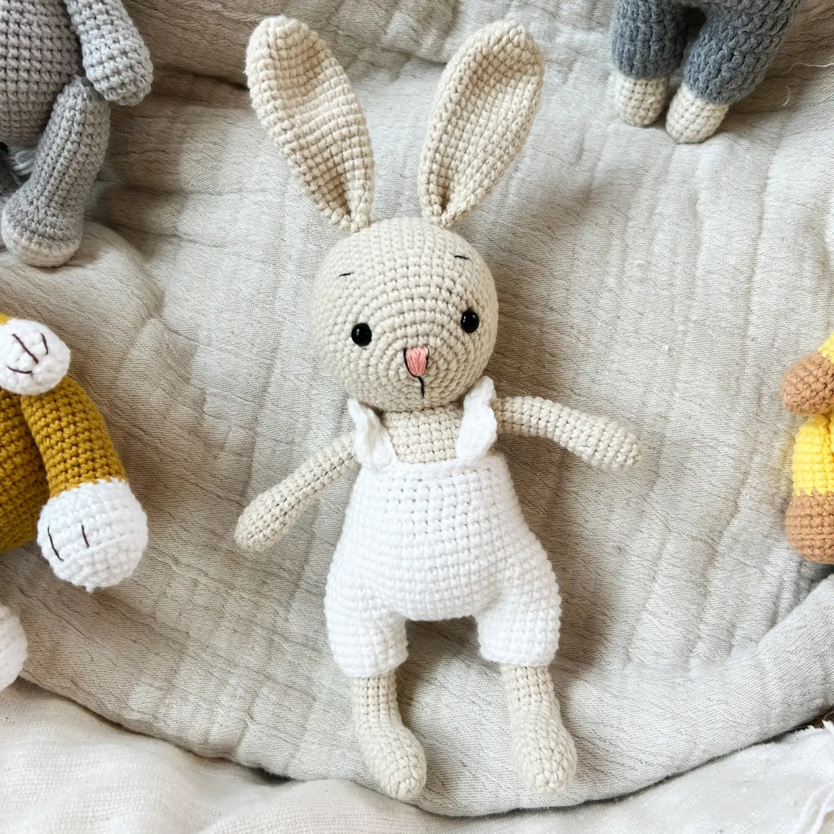 Irresistibly cute crochet bunny boy for playtime