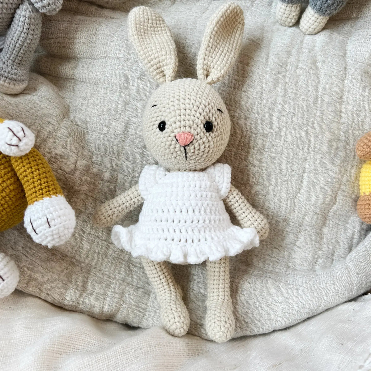Handmade crochet bunny girl: a precious gift for her