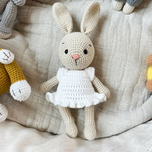 Handmade crochet bunny girl: a precious gift for her