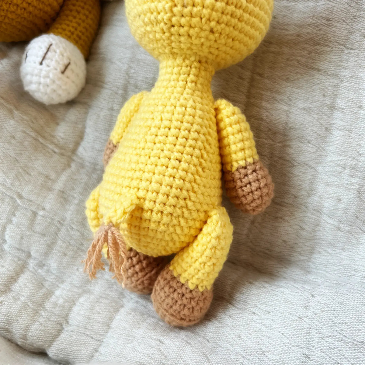 Soft crochet giraffe stuffed animal