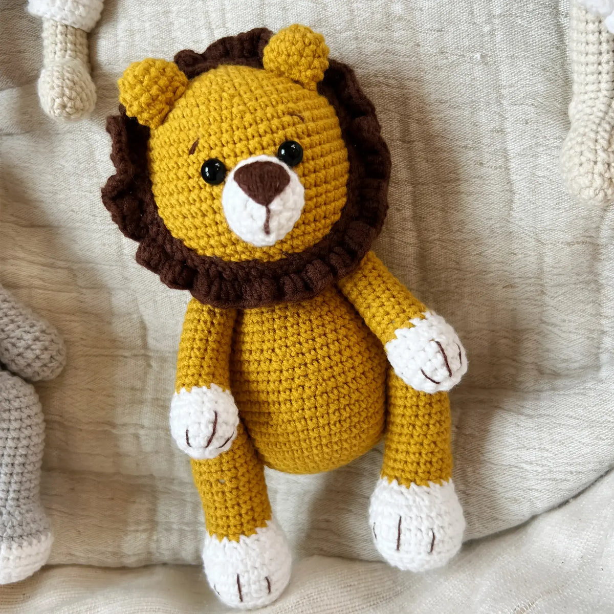 Handmade lion buddy, perfect for little explorers