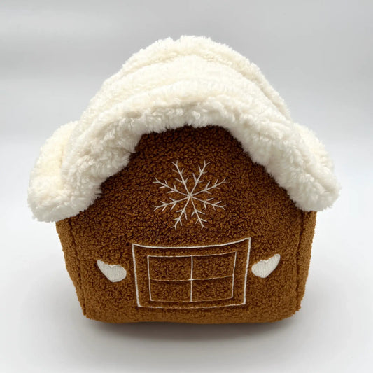 Gingerbread house Christmas cushion for cozy seasonal accents