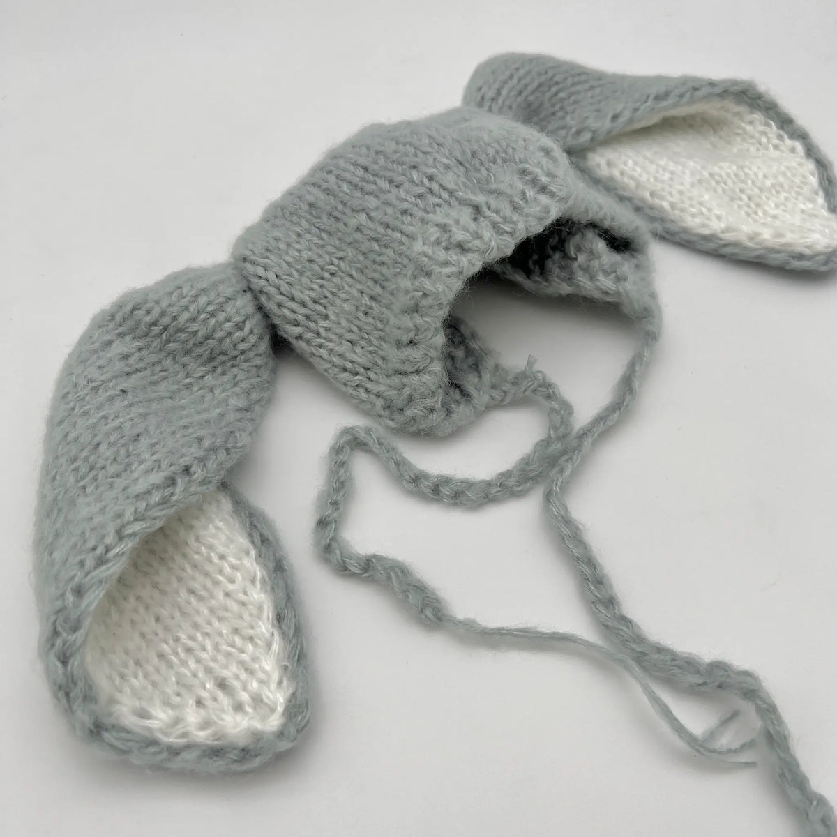 Baby bunny ear hat in gray for cozy warmth