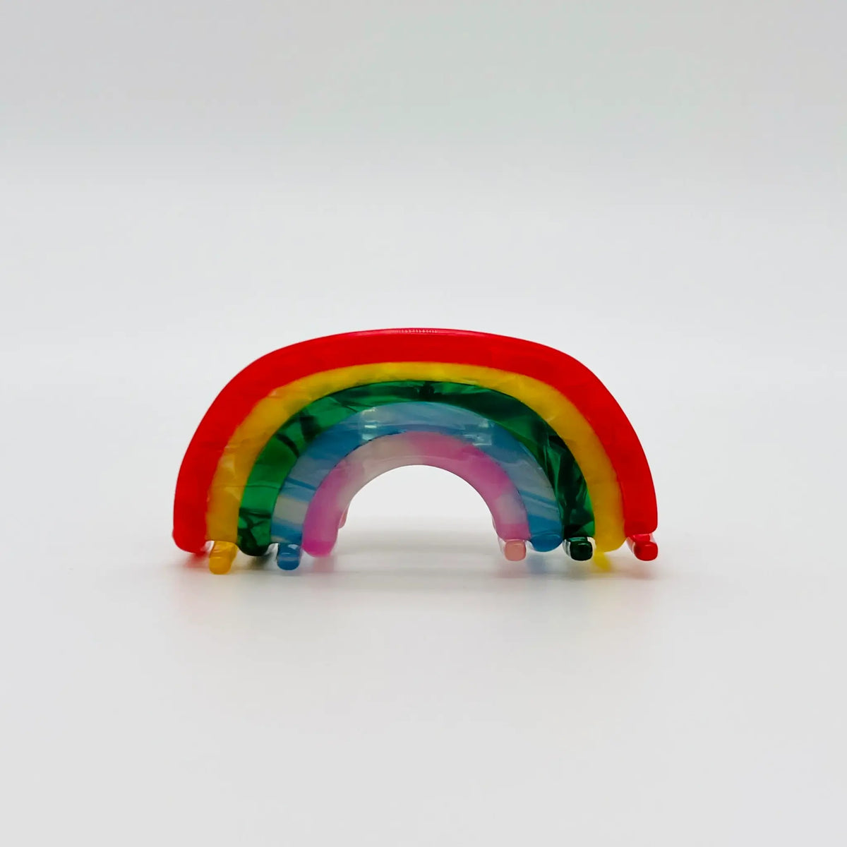 Chic hair claw clip in bright rainbow colors