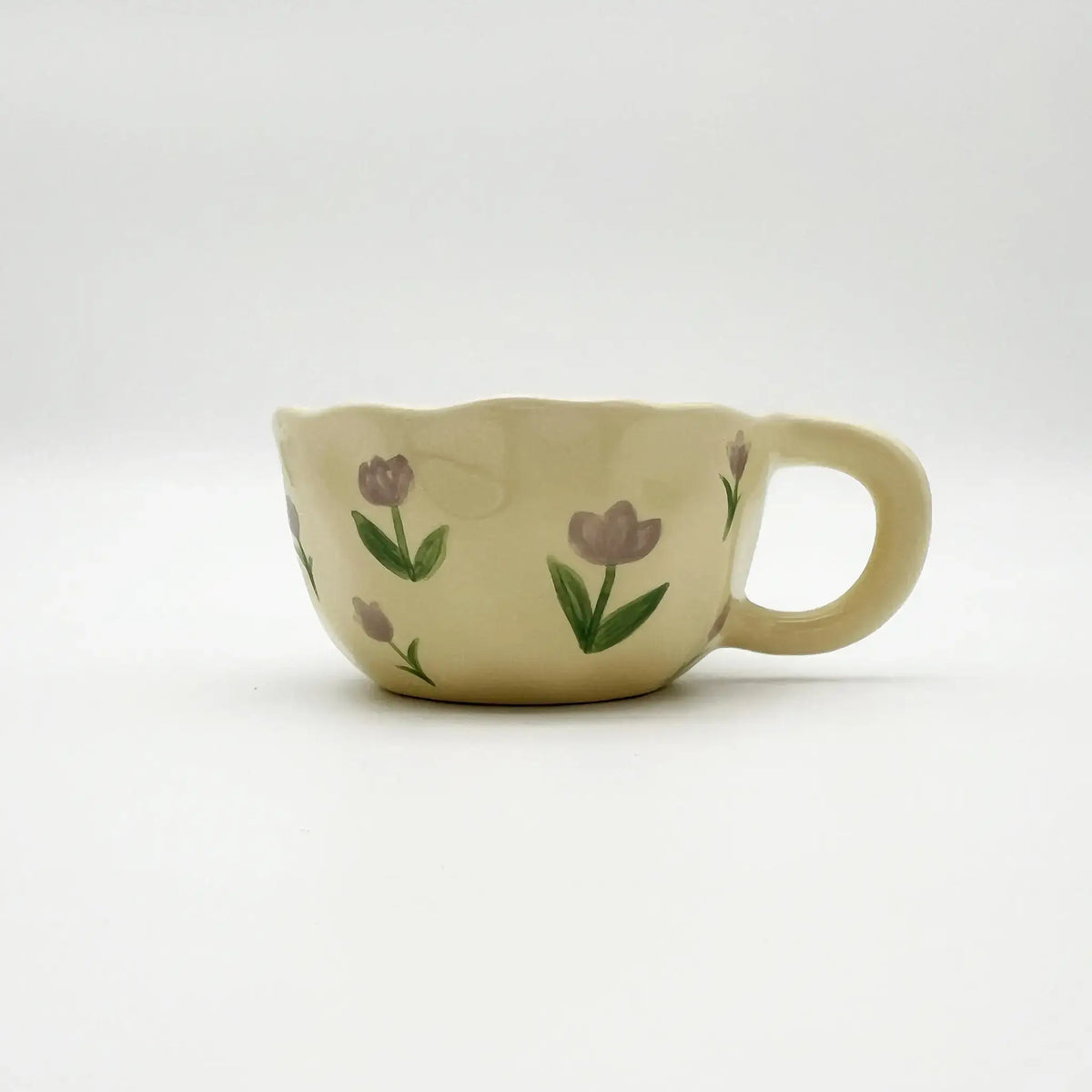 Ceramic tulip mug for cheerful mornings