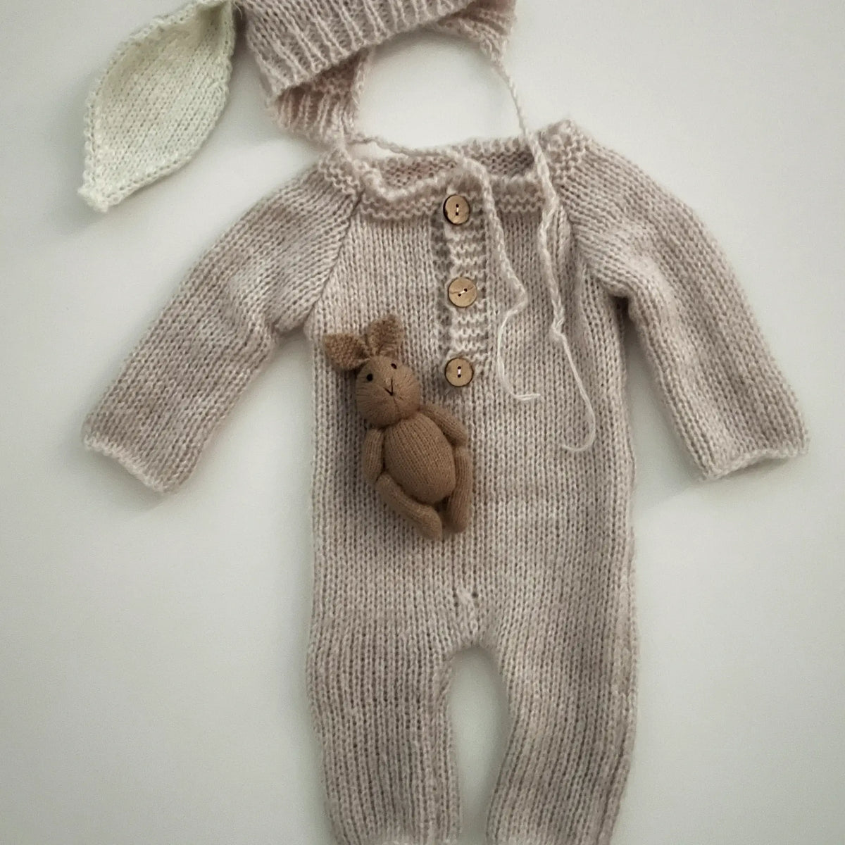 Sweet petite mocha mohair bunny for cuddles