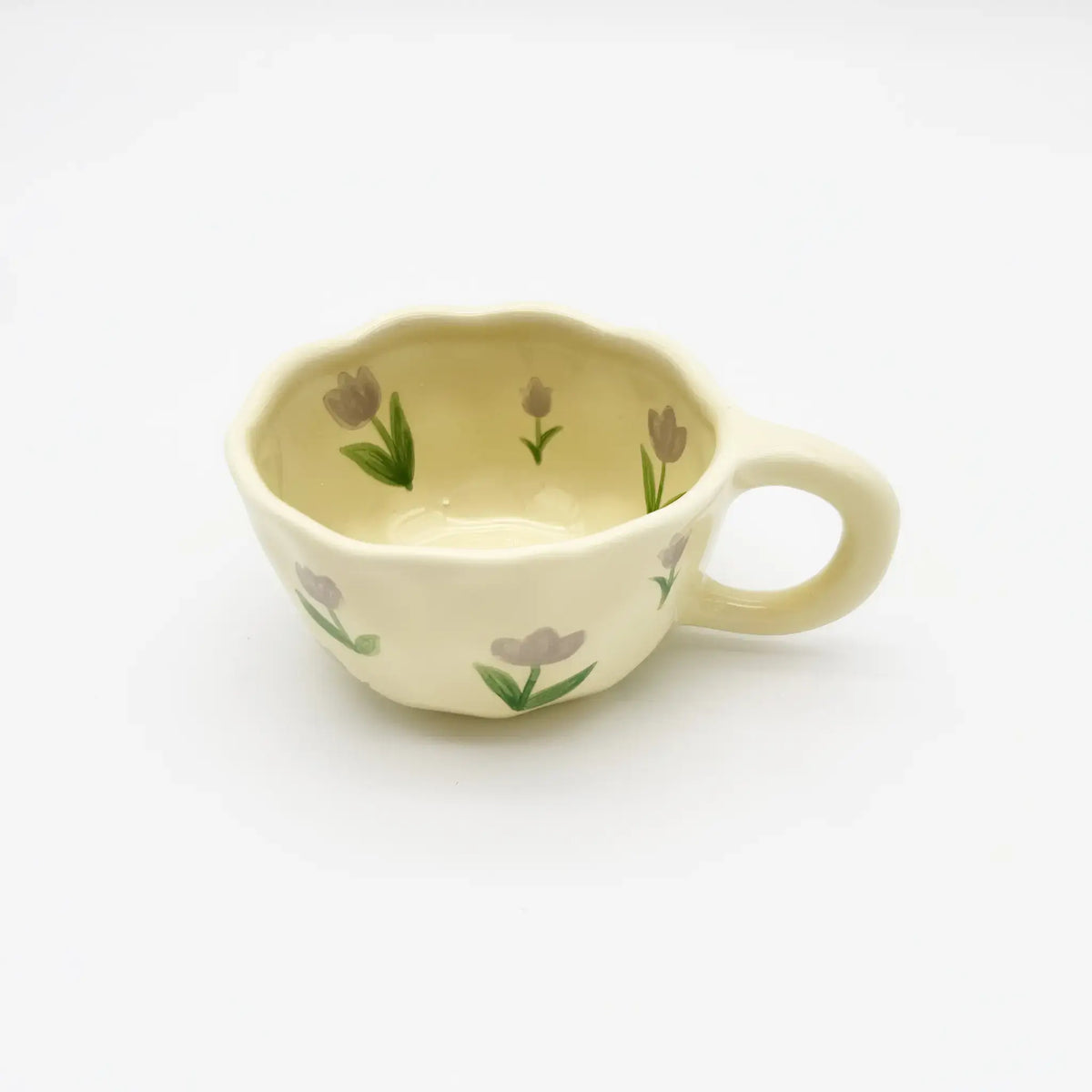 Colorful irregular tulip mug for vibrant sips